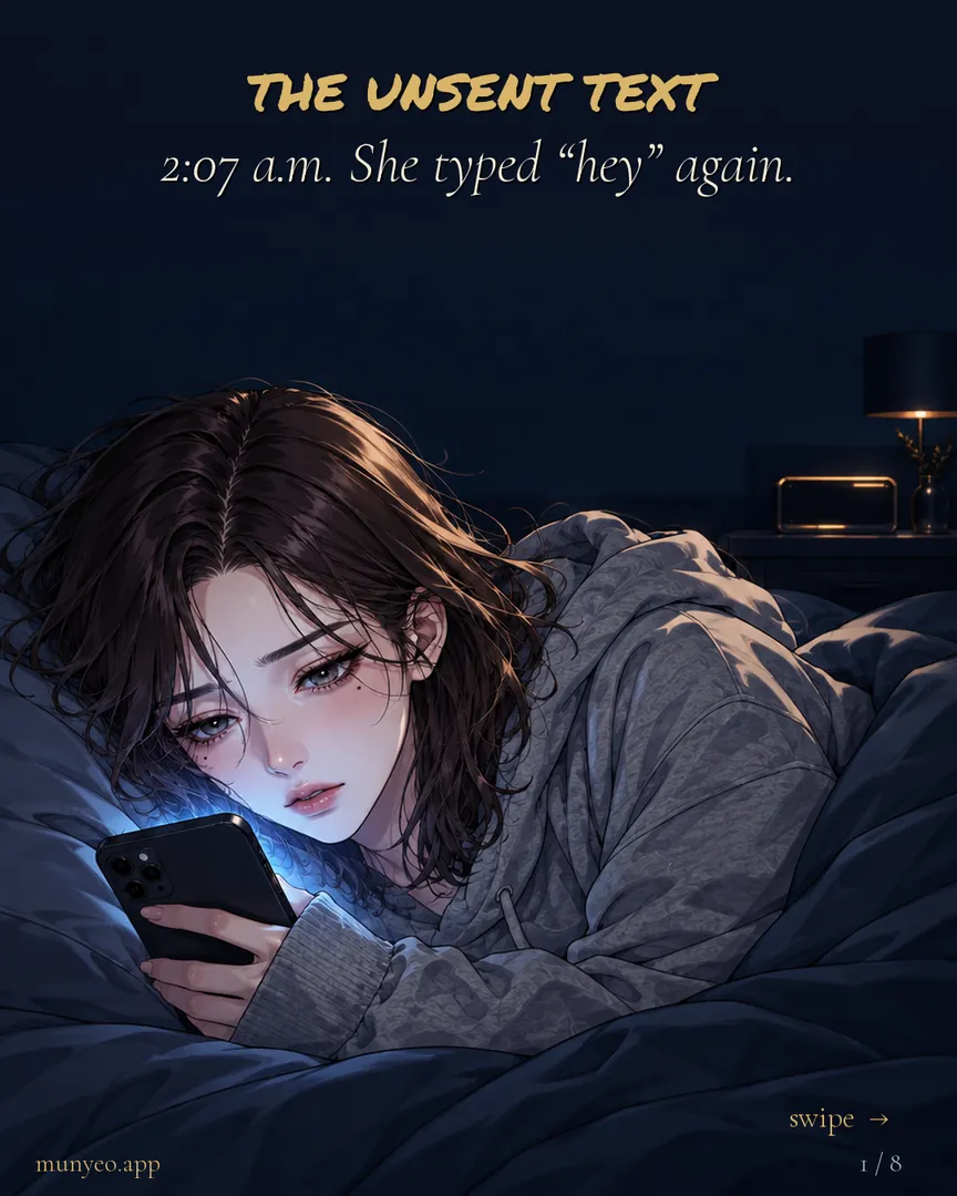 2:07 a.m. A woman in bed, lit by her phone. She typed “hey” again.